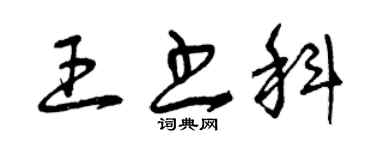 曾慶福王書科草書個性簽名怎么寫