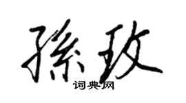 王正良孫玫行書個性簽名怎么寫