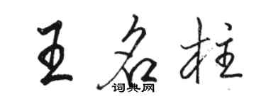 駱恆光王名柱行書個性簽名怎么寫