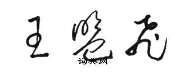 駱恆光王盟飛草書個性簽名怎么寫