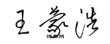 駱恆光王蒙浩草書個性簽名怎么寫