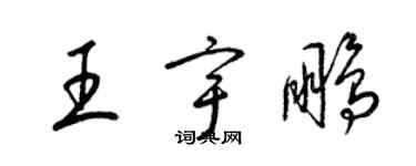 梁錦英王宇鵬草書個性簽名怎么寫