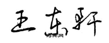 曾慶福王東軒草書個性簽名怎么寫