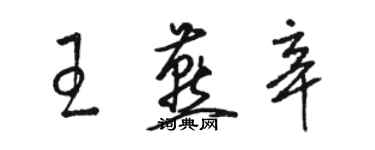 駱恆光王燕辛草書個性簽名怎么寫