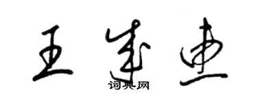 梁錦英王成惠草書個性簽名怎么寫