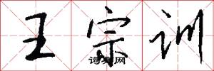 王宗訓怎么寫好看