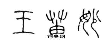 陳聲遠王苗妙篆書個性簽名怎么寫