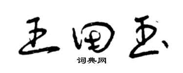 曾慶福王田玉草書個性簽名怎么寫