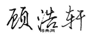 駱恆光顧浩軒行書個性簽名怎么寫