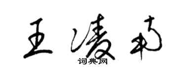 梁錦英王凌南草書個性簽名怎么寫