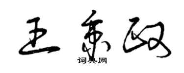 曾慶福王秉政草書個性簽名怎么寫