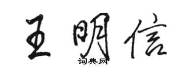 駱恆光王明信行書個性簽名怎么寫
