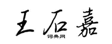 王正良王石嘉行書個性簽名怎么寫