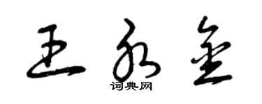 曾慶福王水金草書個性簽名怎么寫