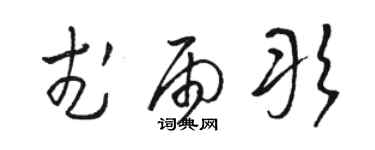 駱恆光武雨彤草書個性簽名怎么寫