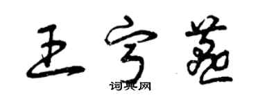 曾慶福王寧燕草書個性簽名怎么寫