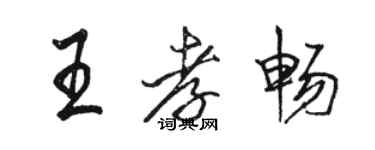 駱恆光王孝暢行書個性簽名怎么寫