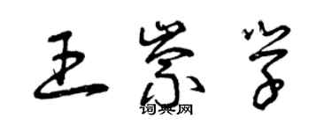 曾慶福王崇學草書個性簽名怎么寫