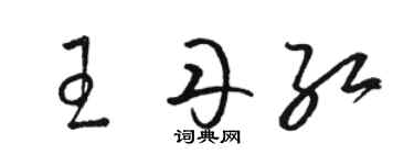 駱恆光王丹紅草書個性簽名怎么寫