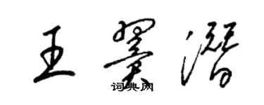 梁錦英王翼潛草書個性簽名怎么寫