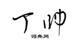 梁錦英丁帥草書個性簽名怎么寫