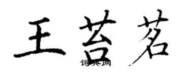 丁謙王苔茗楷書個性簽名怎么寫