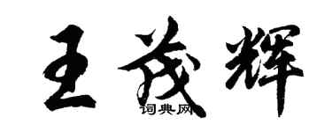 胡問遂王茂輝行書個性簽名怎么寫