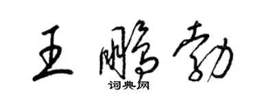 梁錦英王鵬勃草書個性簽名怎么寫