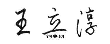 駱恆光王立淳行書個性簽名怎么寫