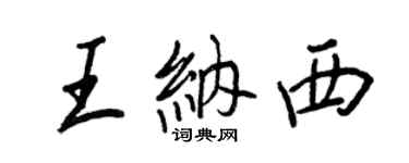 王正良王納西行書個性簽名怎么寫