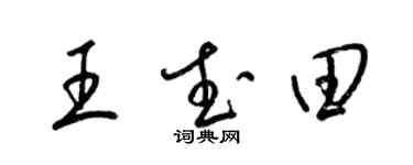 梁錦英王武田草書個性簽名怎么寫