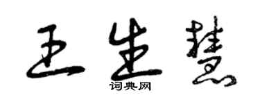 曾慶福王生慧草書個性簽名怎么寫