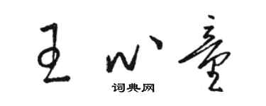 駱恆光王心童草書個性簽名怎么寫