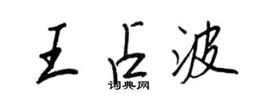 王正良王占波行書個性簽名怎么寫
