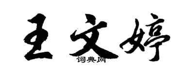 胡問遂王文婷行書個性簽名怎么寫