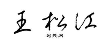梁錦英王松江草書個性簽名怎么寫