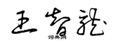 曾慶福王智龍草書個性簽名怎么寫