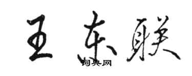 駱恆光王東聯行書個性簽名怎么寫