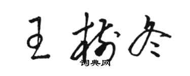 駱恆光王樹冬草書個性簽名怎么寫