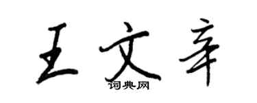 王正良王文辛行書個性簽名怎么寫