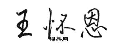 駱恆光王懷恩行書個性簽名怎么寫