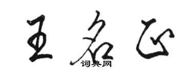 駱恆光王名正行書個性簽名怎么寫