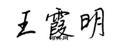 王正良王霞明行書個性簽名怎么寫