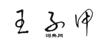 駱恆光王子甲草書個性簽名怎么寫
