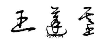 曾慶福王蓬基草書個性簽名怎么寫