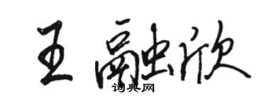 駱恆光王融欣行書個性簽名怎么寫