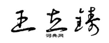 曾慶福王立鑄草書個性簽名怎么寫