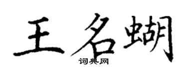 丁謙王名蝴楷書個性簽名怎么寫