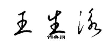 梁錦英王生泳草書個性簽名怎么寫