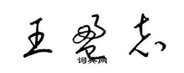 梁錦英王盈志草書個性簽名怎么寫